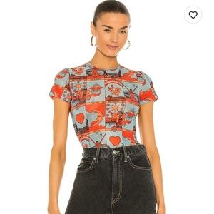 Miaou Mesh Tee in Tarot Print